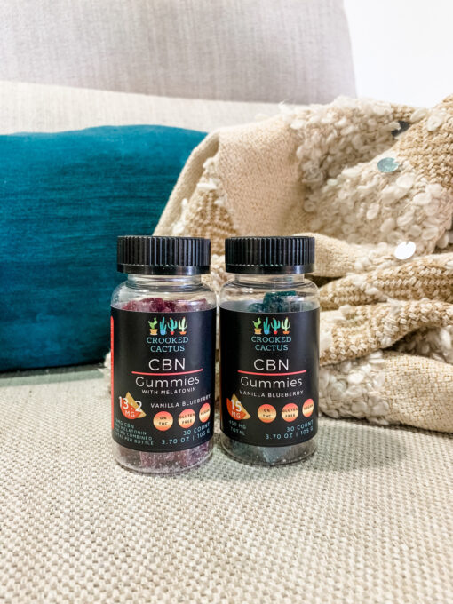 2 CBN CBD gummy bottles for sleep issues